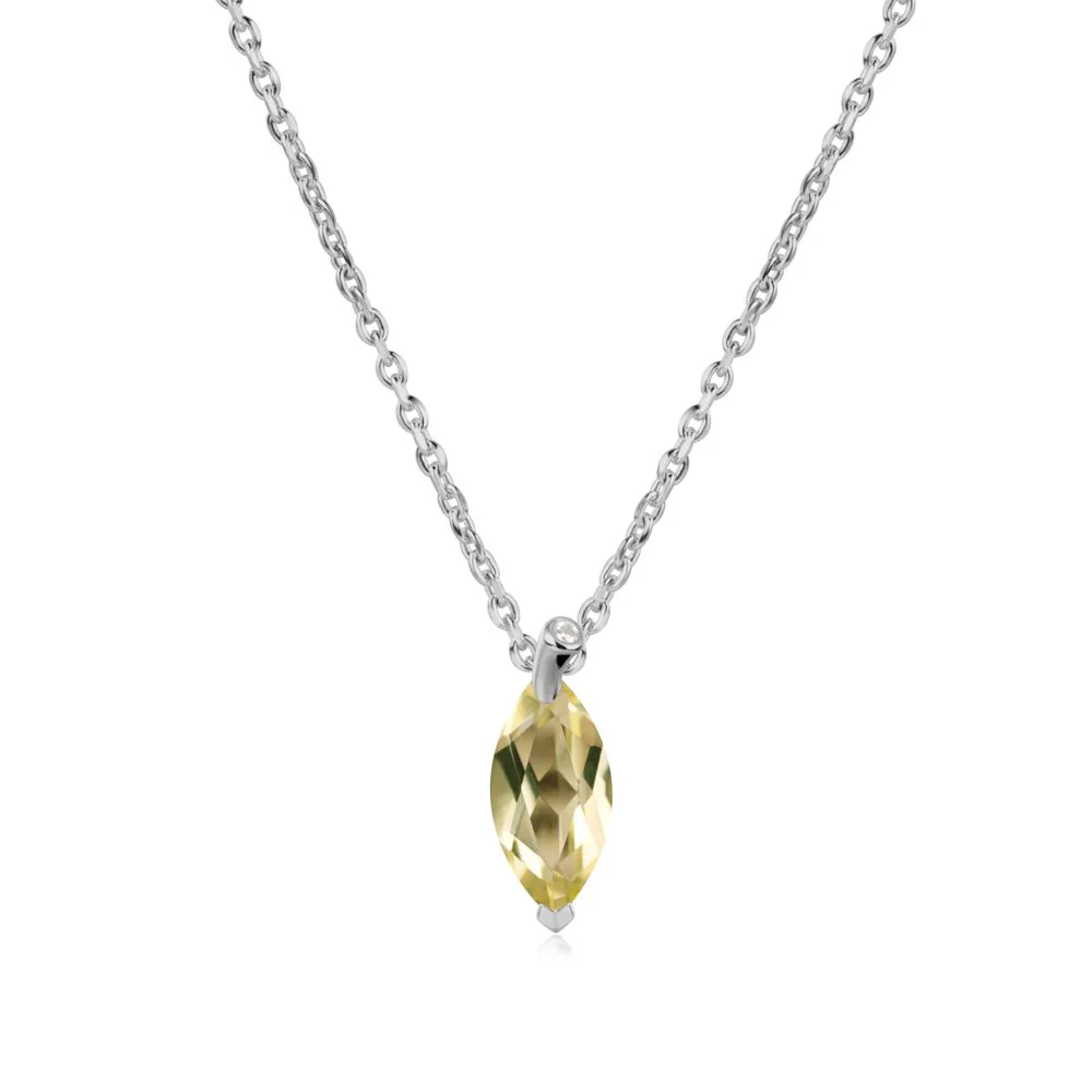 Marquise Lemon Quartz Leaf Necklace - Image 9