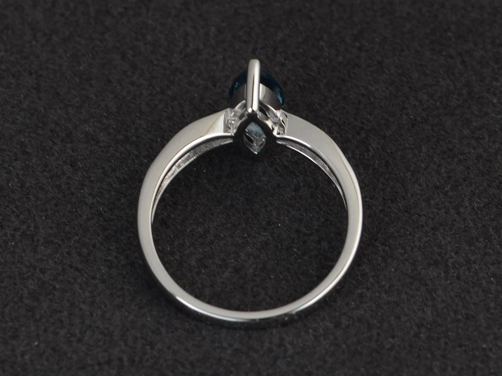 Marquise London Blue Topaz Promise Ring - Image 3