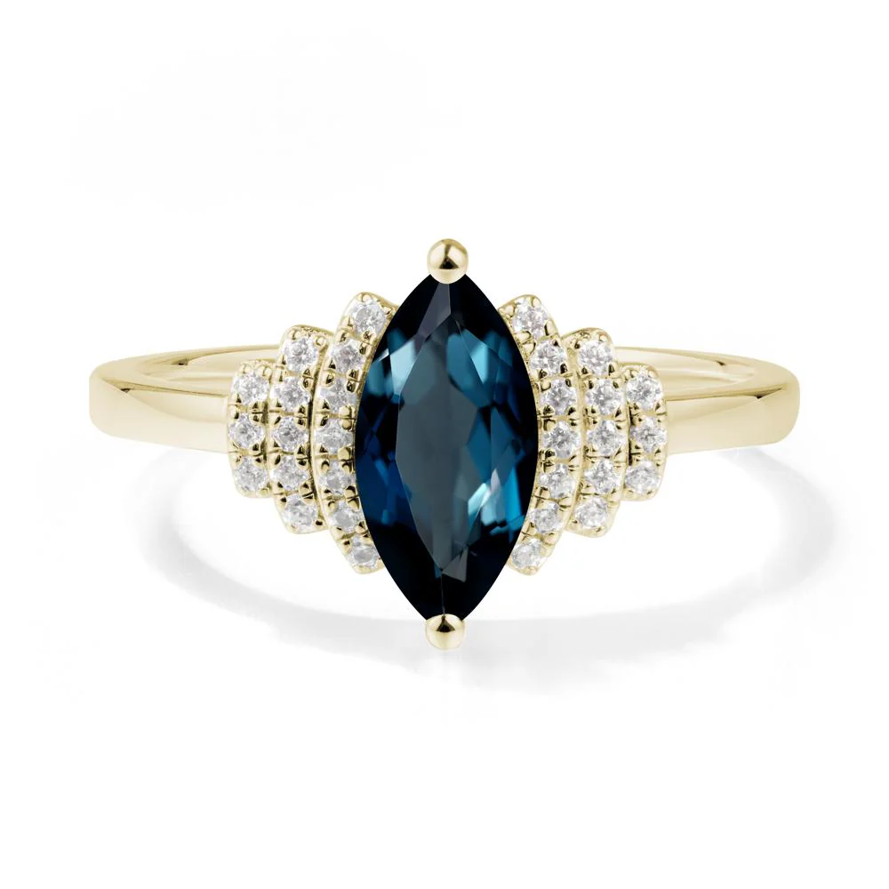 Marquise London Blue Topaz Statement Ring - Image 2