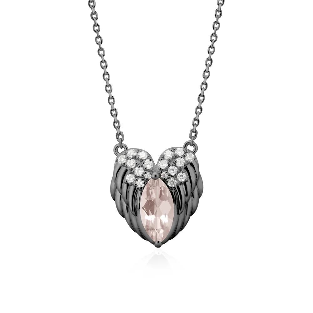 Marquise Morganite   Angel Wings Heart Pendant - Image 8