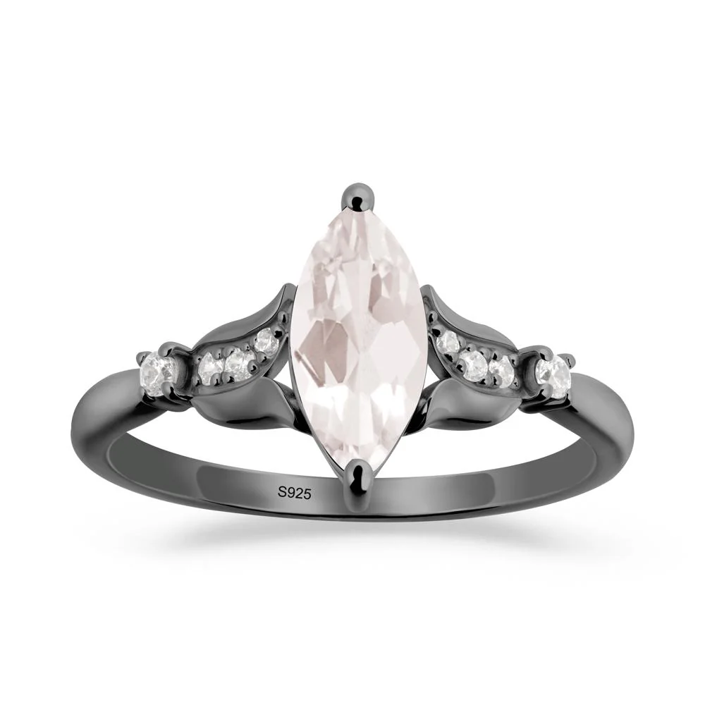 Marquise Morganite Floral Engagement Ring - Image 3