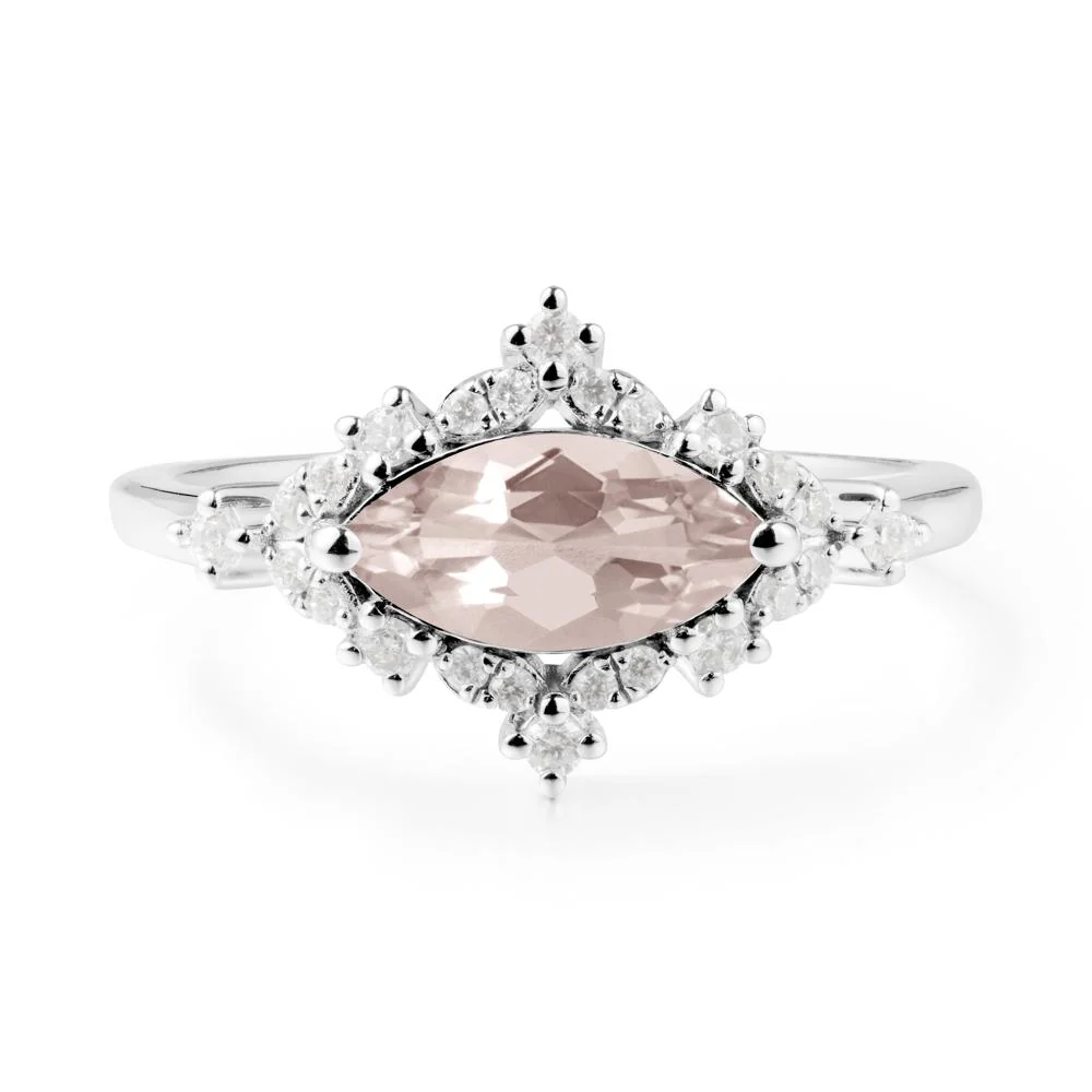 Marquise Morganite Halo Ring - Image 2