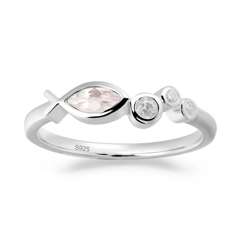 Marquise Morganite Ichthys Ring - Image 5