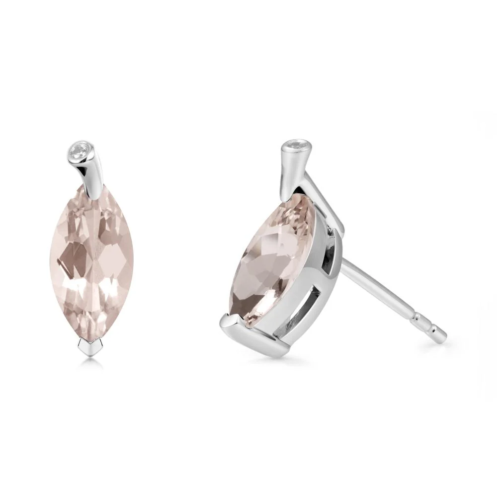 Marquise Morganite Leaf Earrings - Image 3
