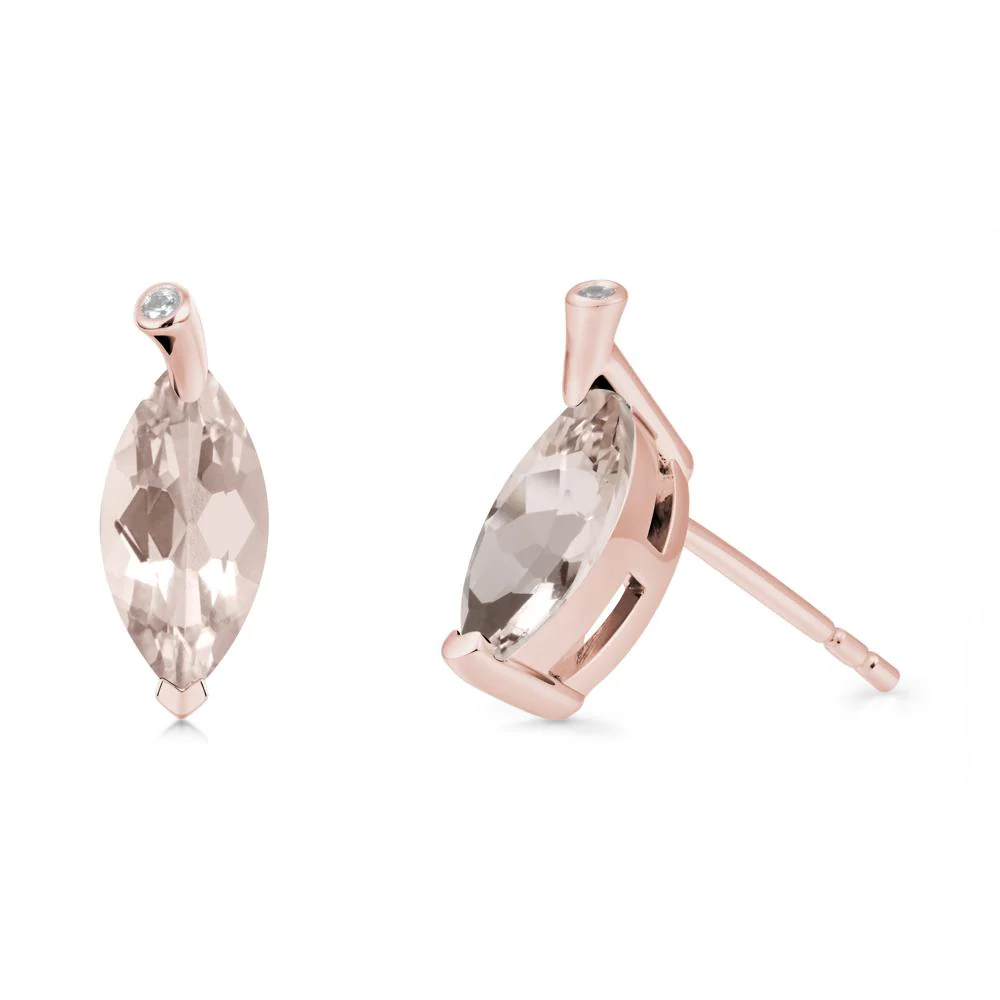 Marquise Morganite Leaf Earrings - Image 5