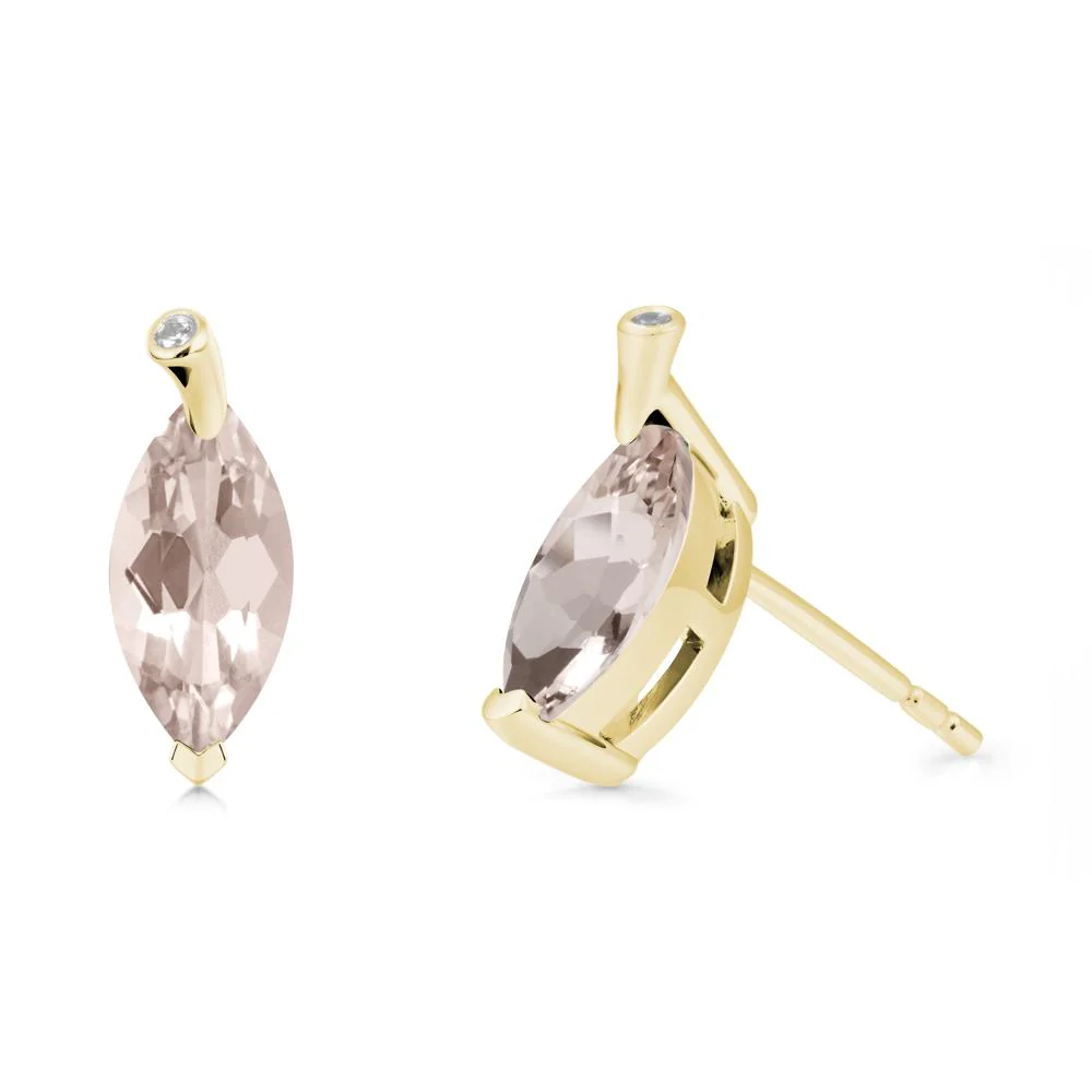 Marquise Morganite Leaf Earrings - Image 7