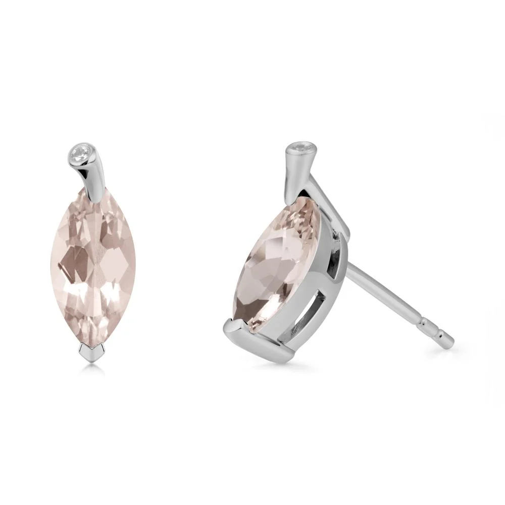 Marquise Morganite Leaf Earrings - Image 8