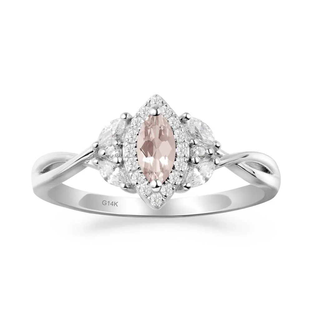 Marquise Morganite Ring with Twisted Band - Image 5