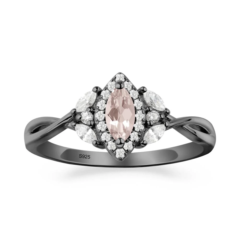 Marquise Morganite Ring with Twisted Band - Image 6