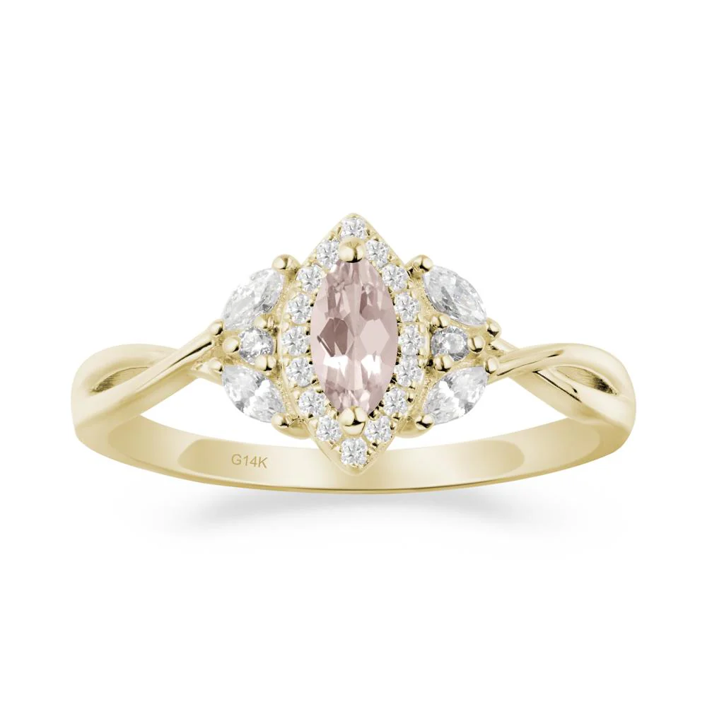 Marquise Morganite Ring with Twisted Band - Image 8