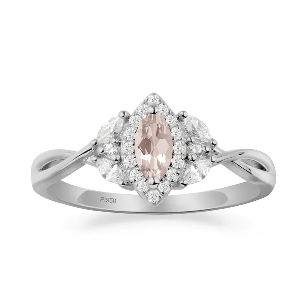 Marquise Morganite Ring with Twisted Band - Image 9