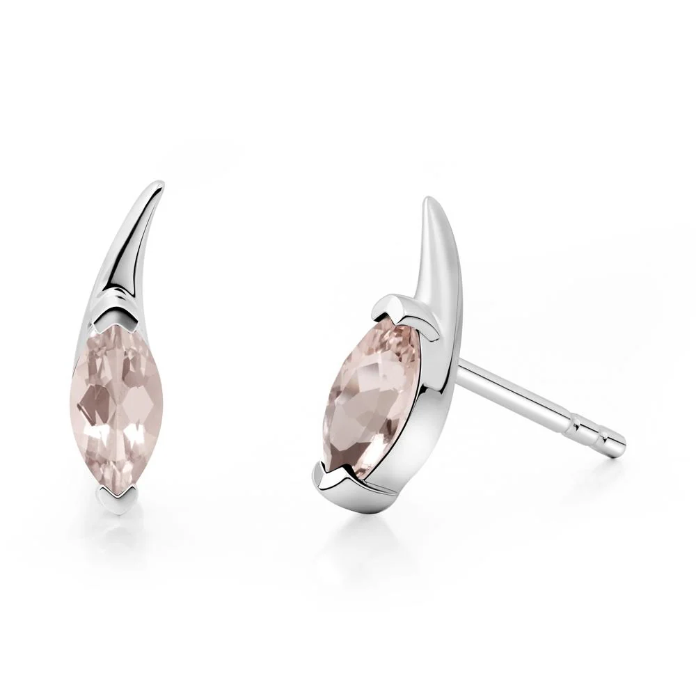 Marquise Morganite Stud Earrings