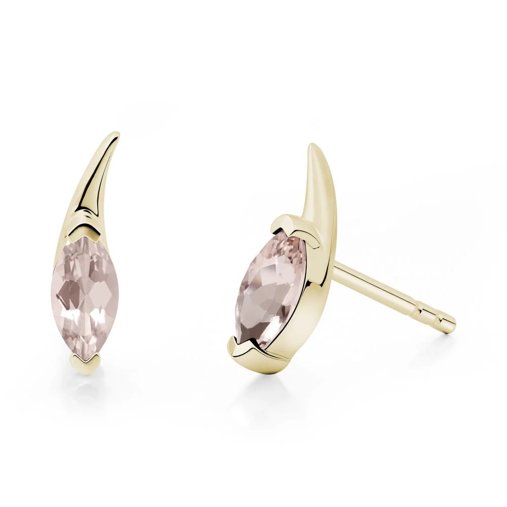 Marquise Morganite Stud Earrings - Image 6