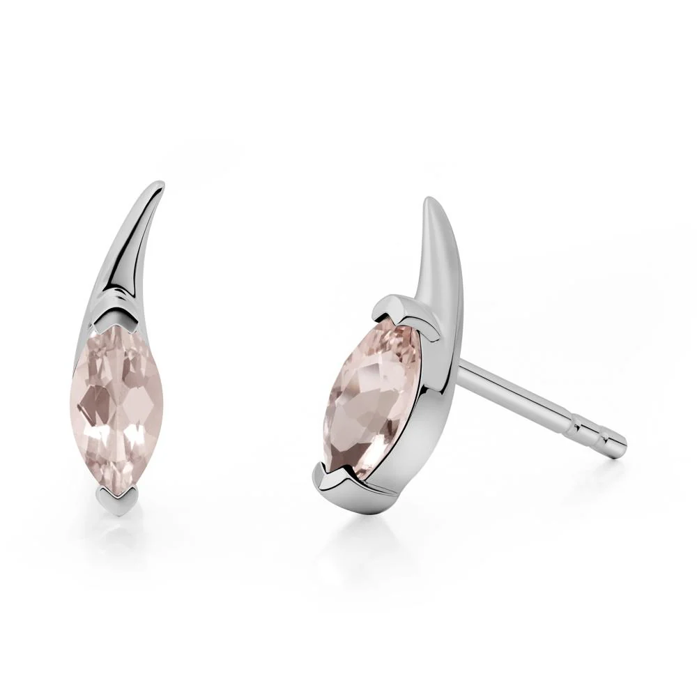 Marquise Morganite Stud Earrings - Image 7
