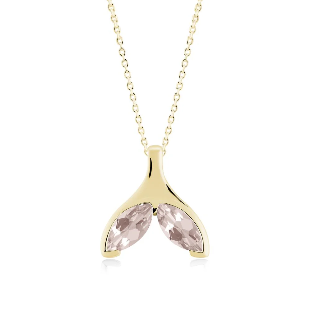 Marquise Morganite Whale Tail Necklace - Image 9