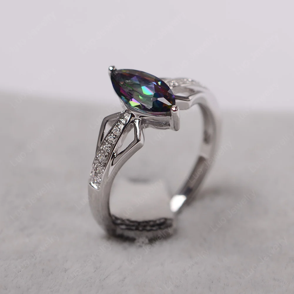 Marquise Mystic Topaz Engagement Ring - Image 2