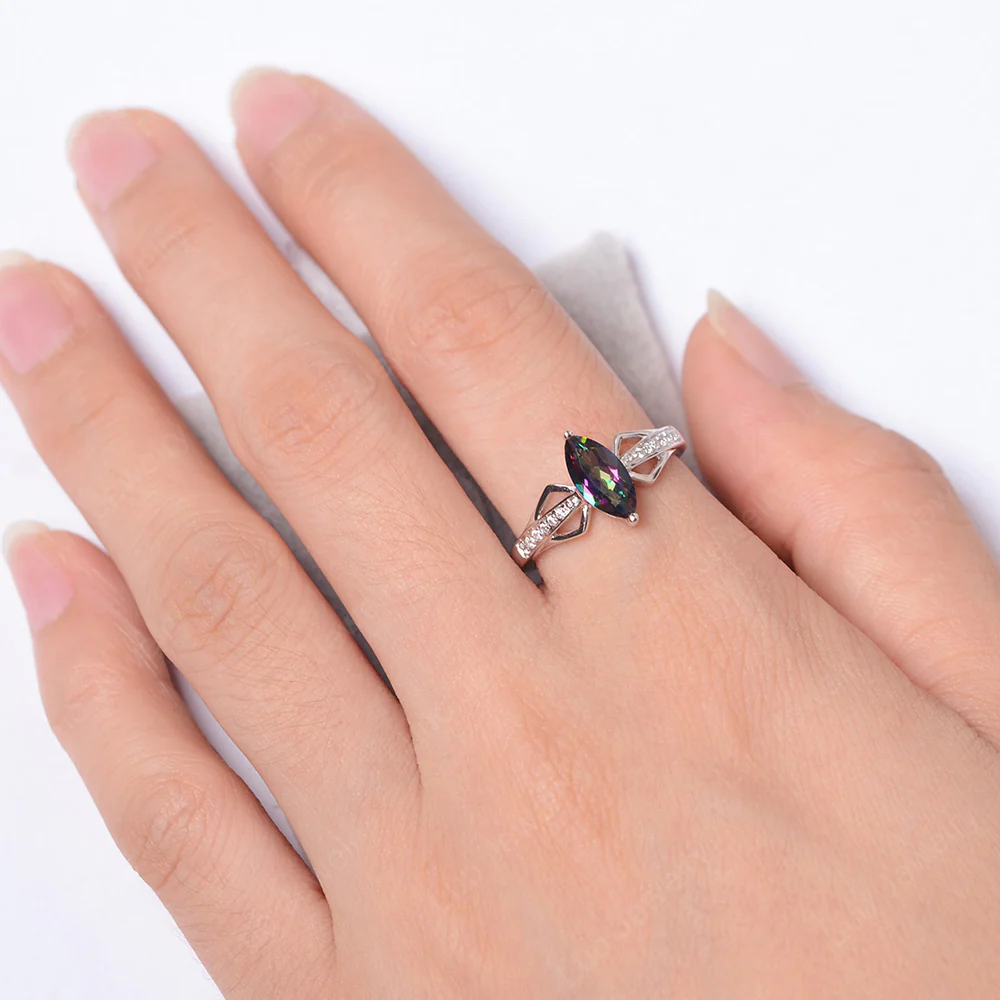 Marquise Mystic Topaz Engagement Ring - Image 4