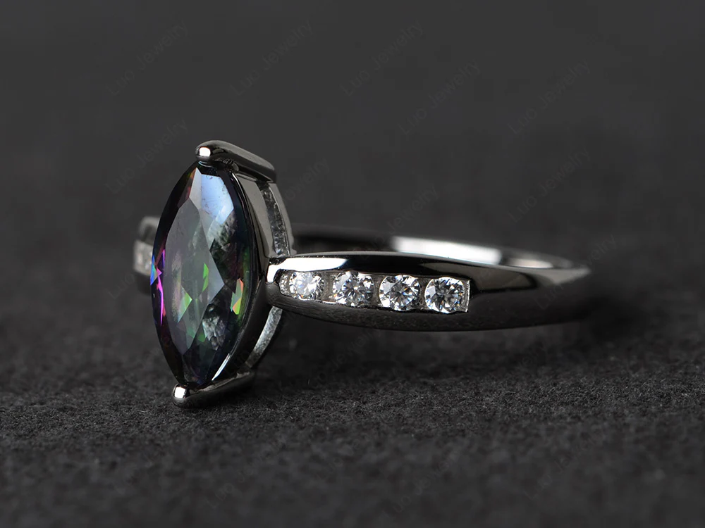 Marquise Mystic Topaz Promise Ring - Image 2