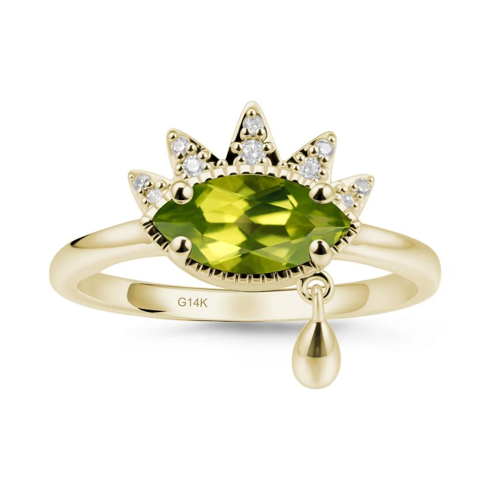 Marquise Peridot Evil Eye Ring - Image 3