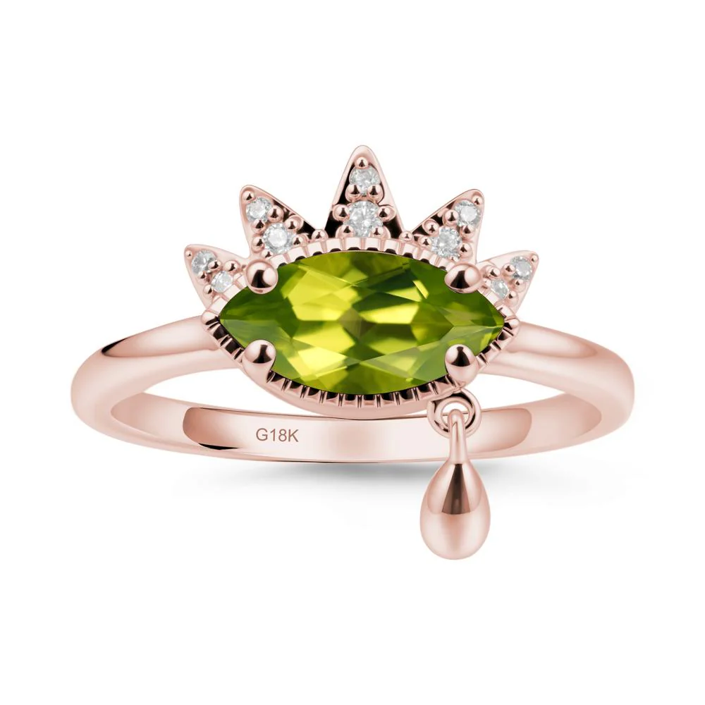 Marquise Peridot Evil Eye Ring - Image 4