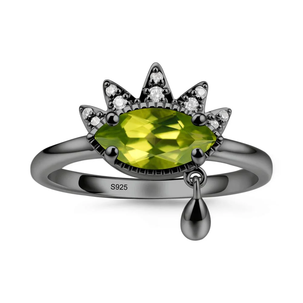 Marquise Peridot Evil Eye Ring - Image 7
