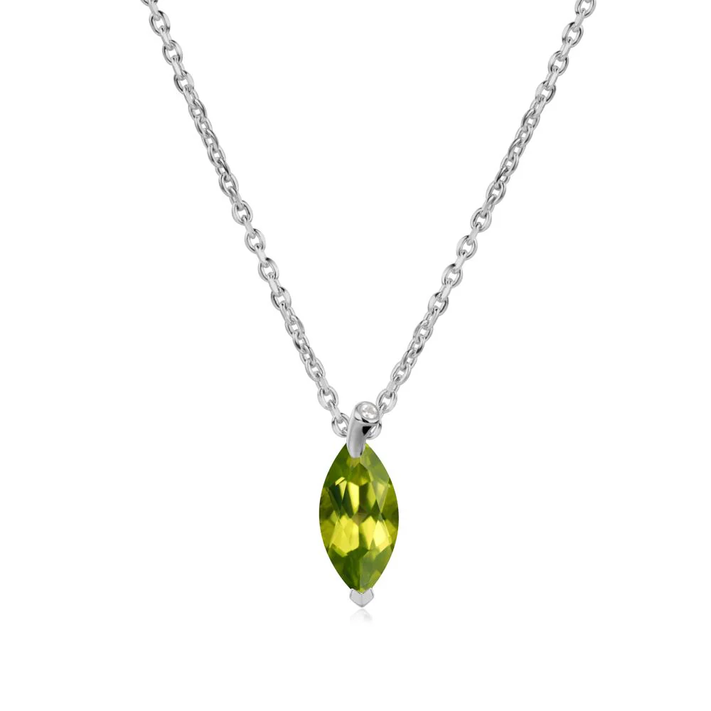 Marquise Peridot Leaf Necklace