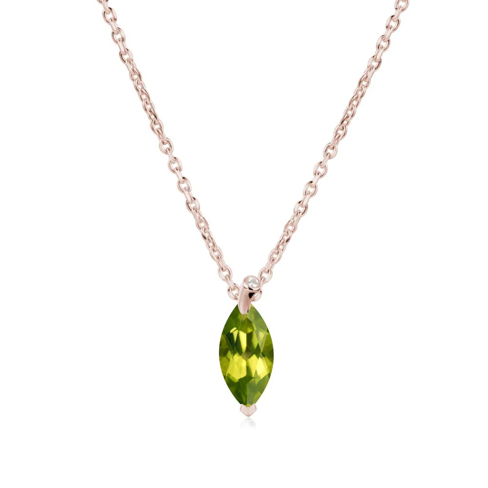 Marquise Peridot Leaf Necklace - Image 2
