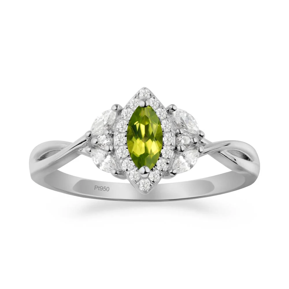 Marquise Peridot Ring with Twisted Band - Image 3