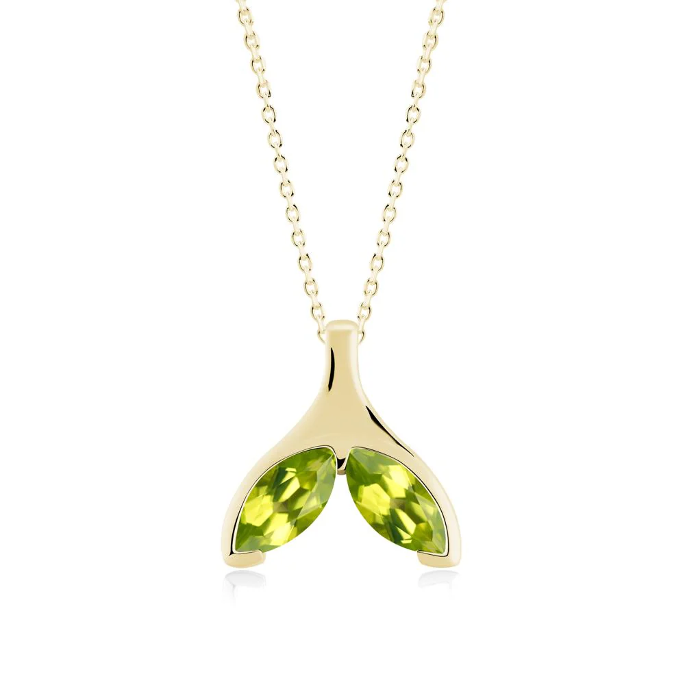 Marquise Peridot Whale Tail Pendant - Image 4
