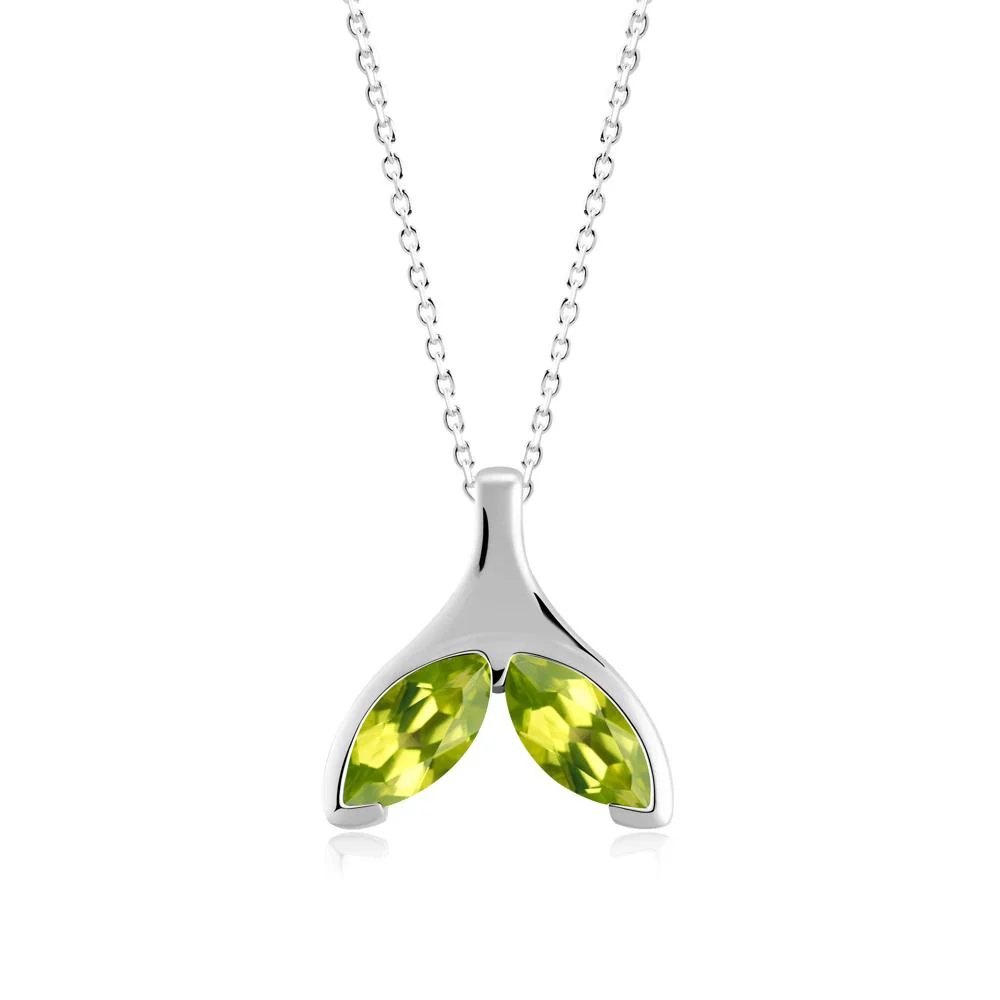 Marquise Peridot Whale Tail Pendant - Image 7