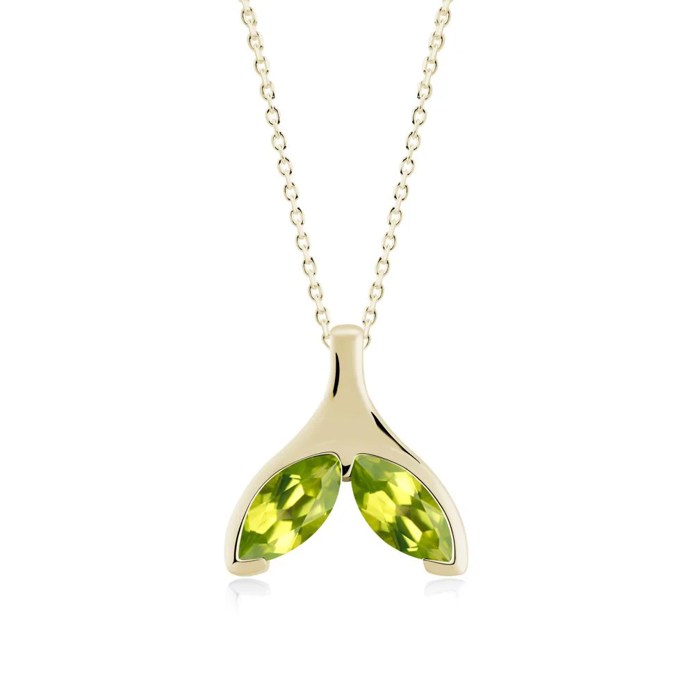 Marquise Peridot Whale Tail Pendant - Image 9