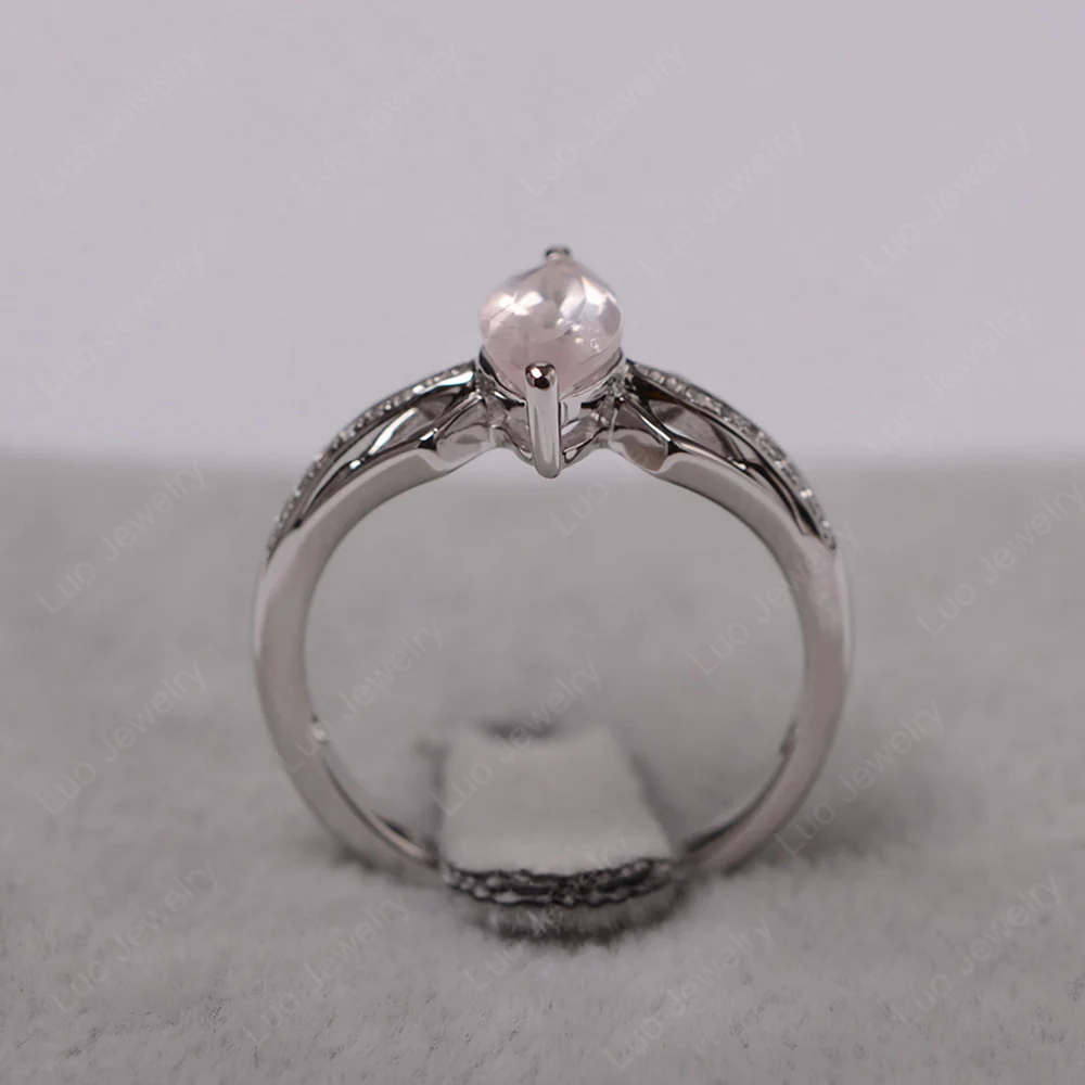 Marquise Rose Quartz Engagement Ring - Image 3