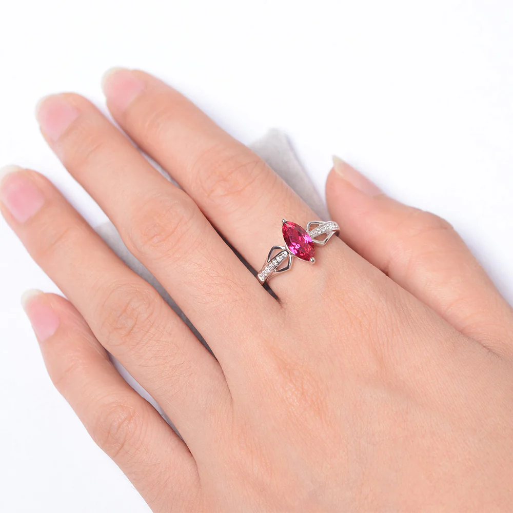 Marquise Ruby Engagement Ring - Image 4