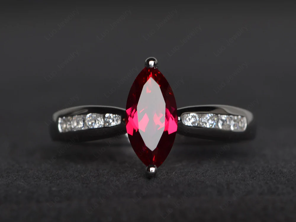 Marquise Ruby Promise Ring