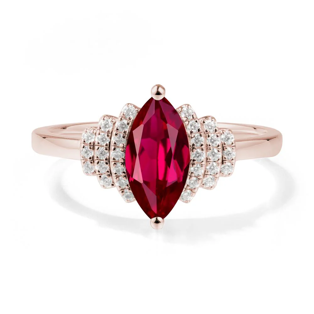 Marquise Ruby Statement Ring - Image 2
