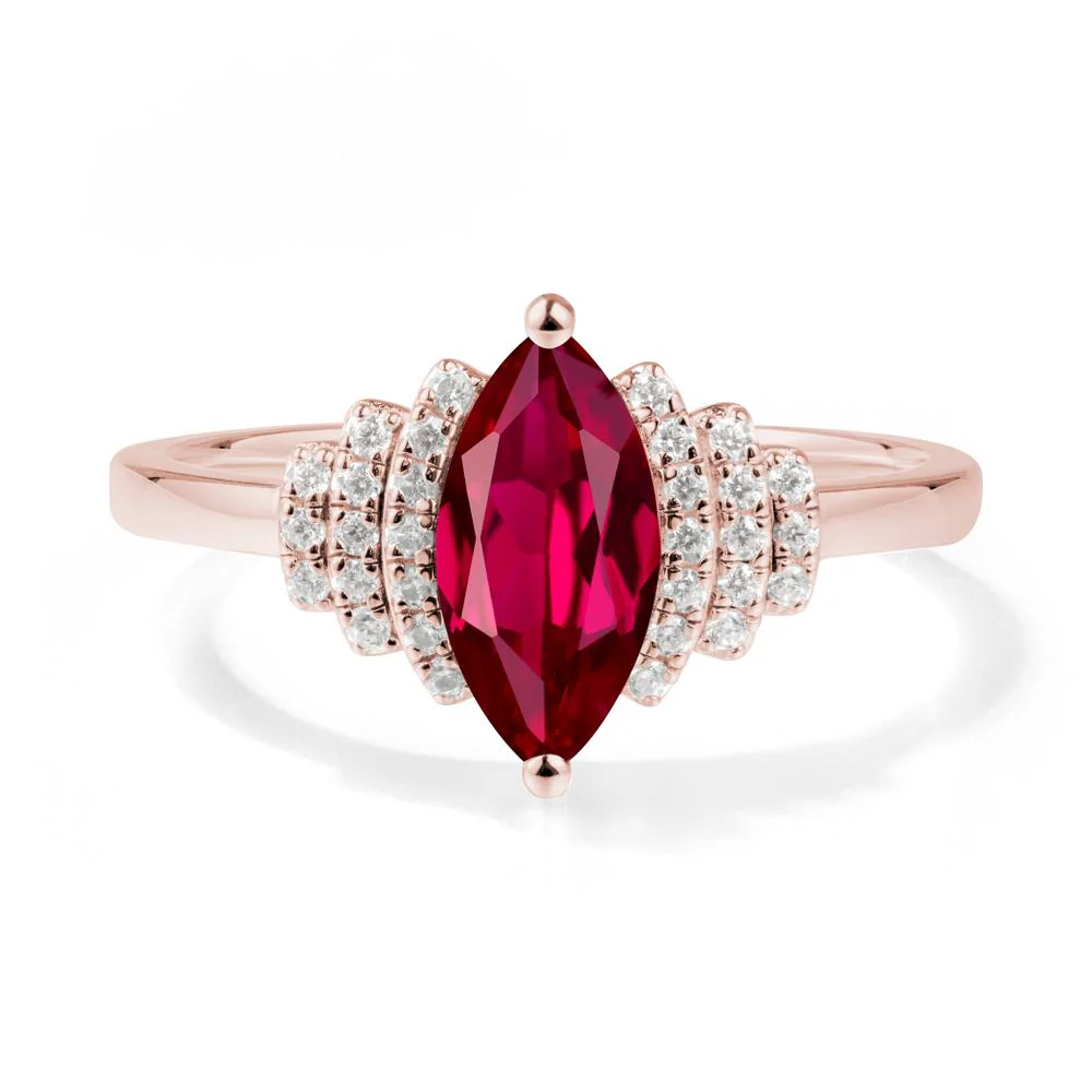 Marquise Ruby Statement Ring - Image 9