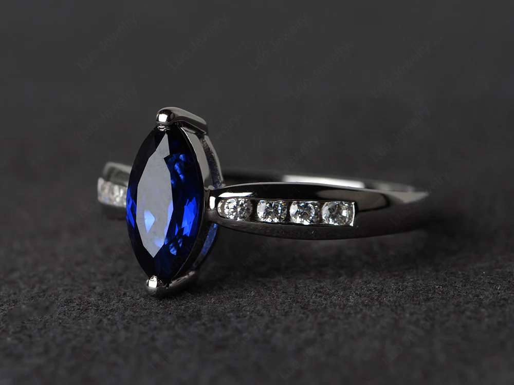 Marquise Sapphire Promise Ring - Image 2