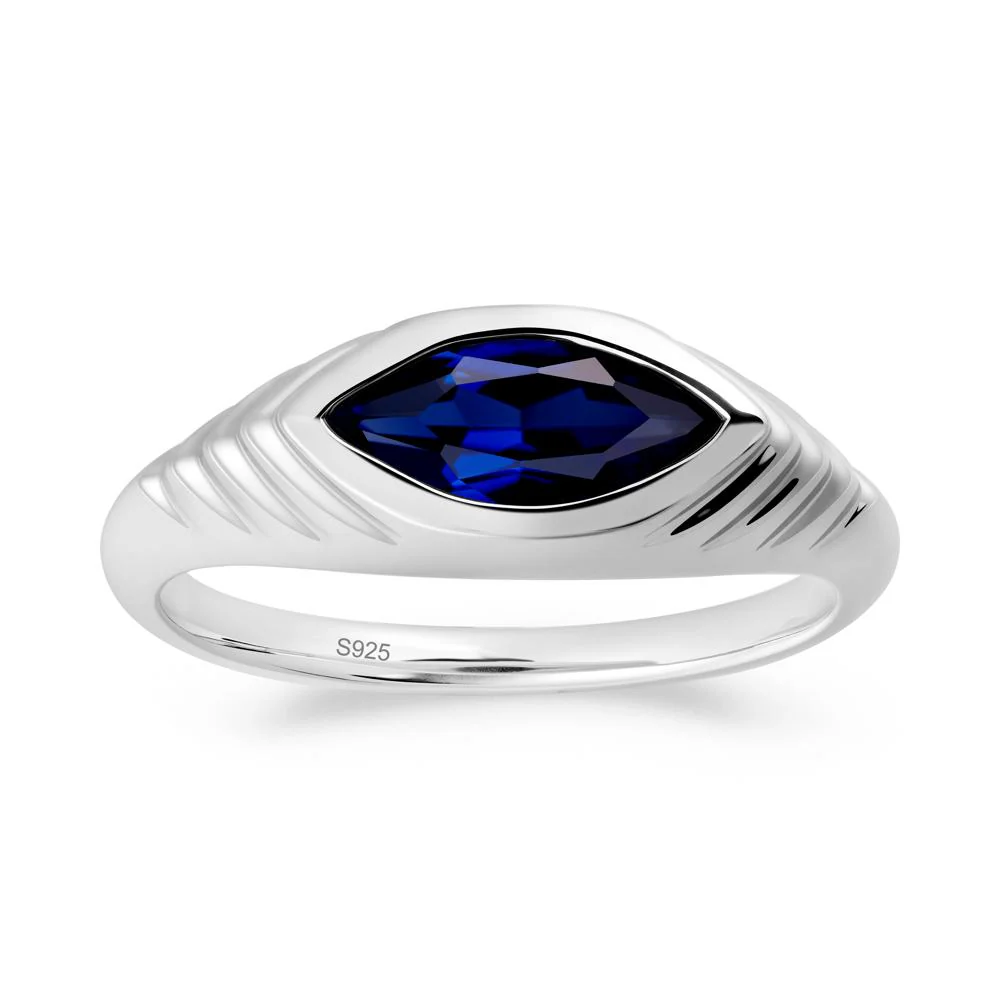 Marquise Sapphire Statement Eye Ring