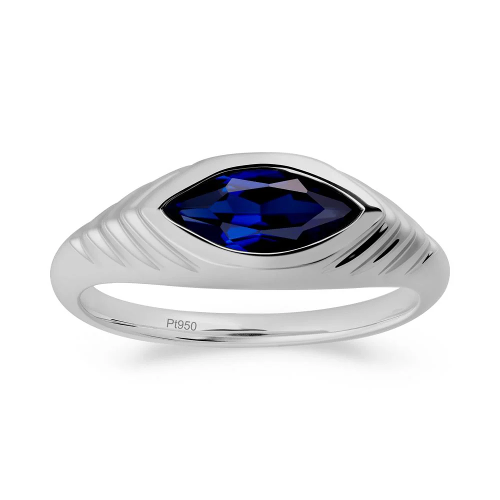 Marquise Sapphire Statement Eye Ring - Image 2