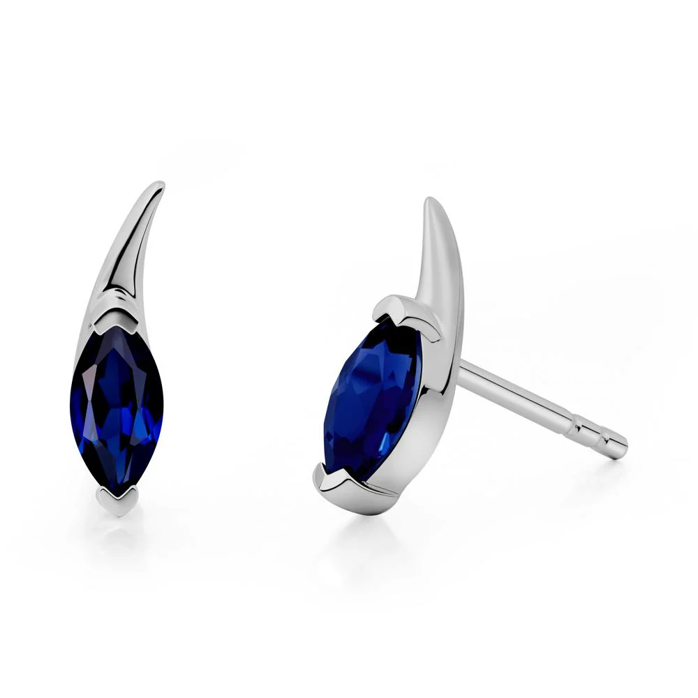 Marquise Sapphire Stud Earrings - Image 5