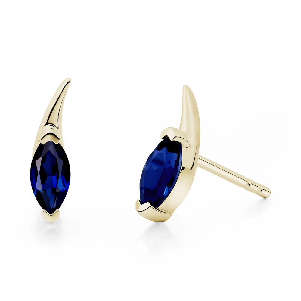 Marquise Sapphire Stud Earrings - Image 7