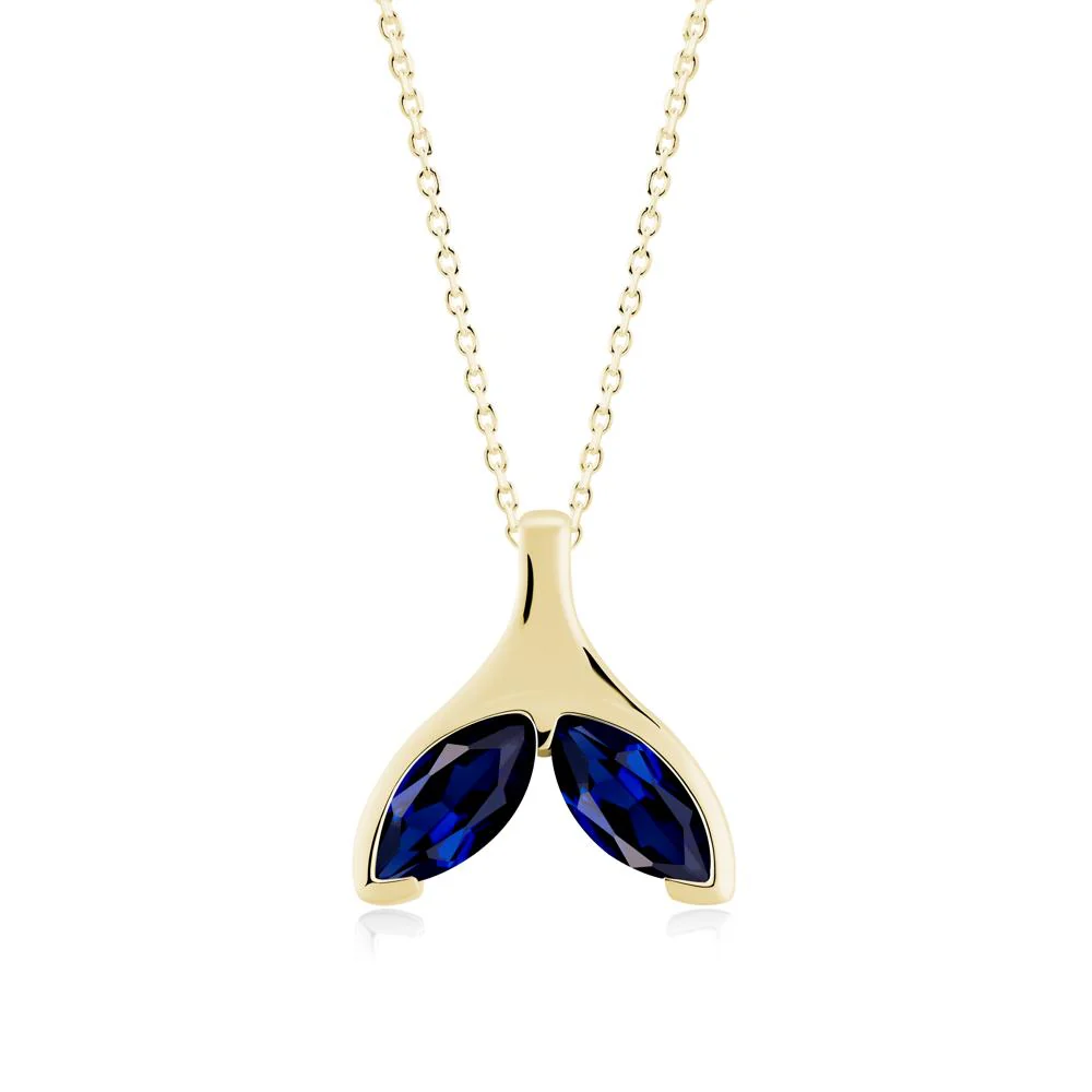 Marquise Sapphire Whale Tail Pendant - Image 3