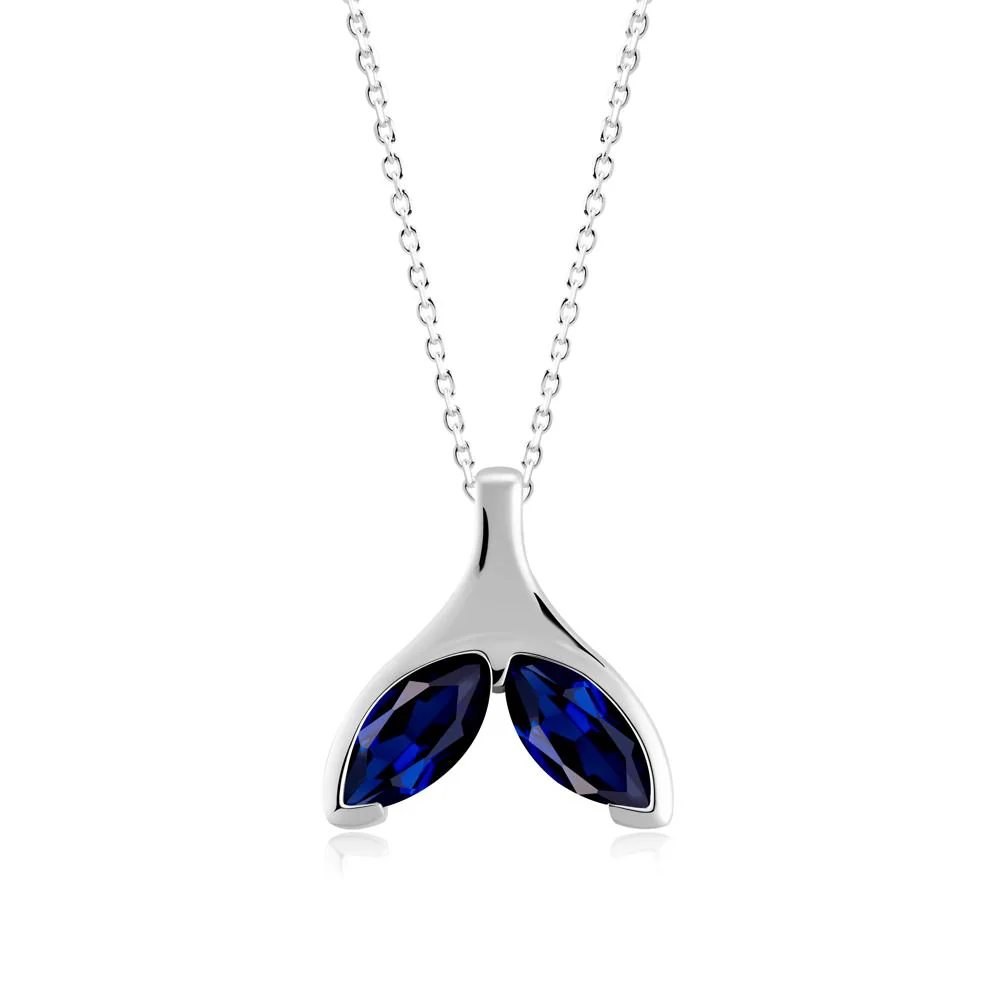 Marquise Sapphire Whale Tail Pendant - Image 4