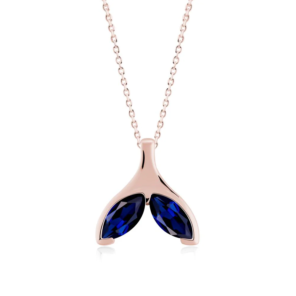 Marquise Sapphire Whale Tail Pendant - Image 6