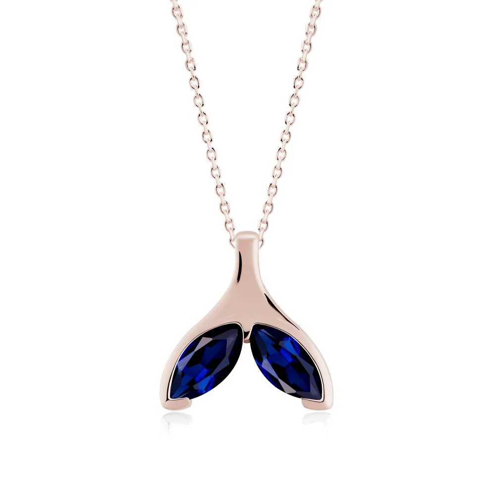 Marquise Sapphire Whale Tail Pendant - Image 8