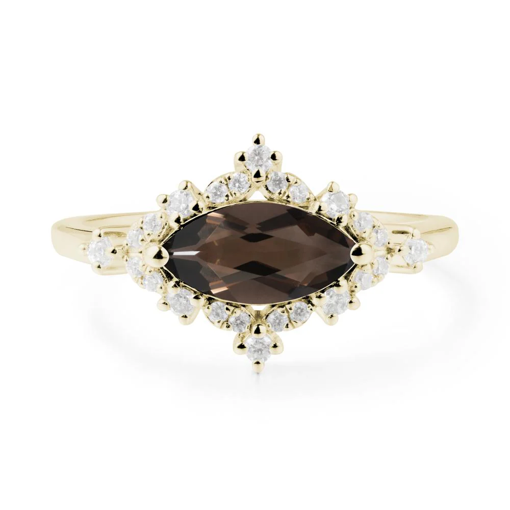 Marquise Smoky Quartz Halo Ring - Image 3