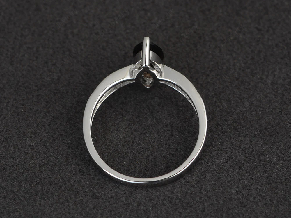 Marquise Smoky Quartz Promise Ring - Image 3