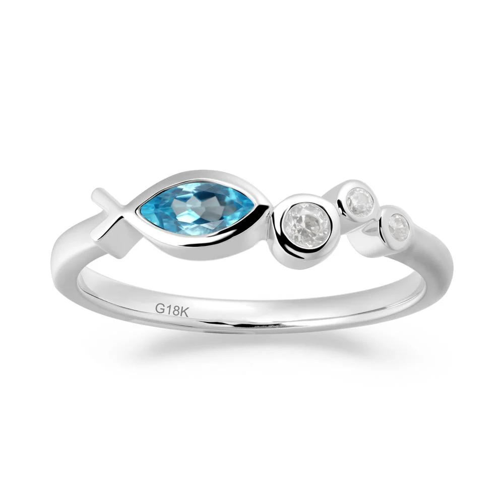 Marquise Swiss Blue Topaz Ichthys Ring - Image 7