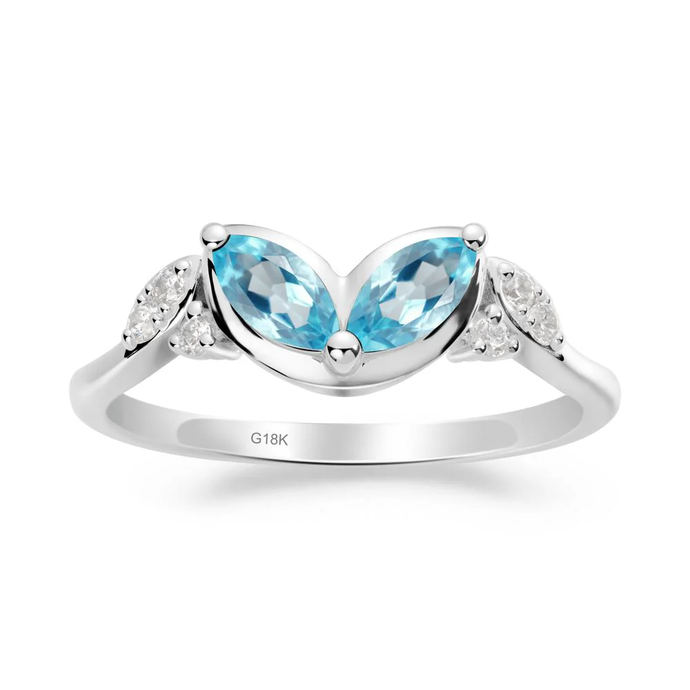 Marquise Swiss Blue Topaz Leaf Ring - Image 5