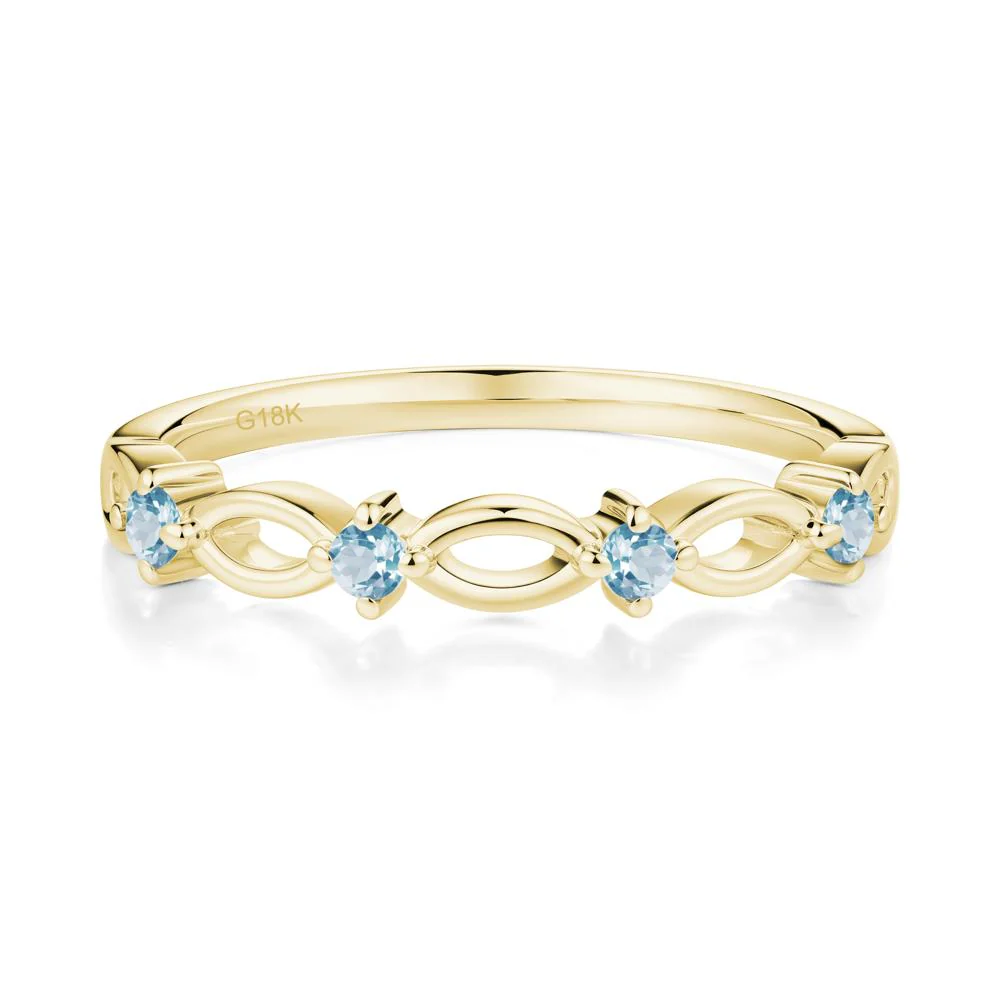 Marquise Swiss Blue Topaz Stackable Ring - Image 3